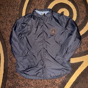 Hurley Navy Button-Up Jacket with Striped Lining